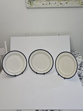 Kate Spade Lenox Set Of 3 Charlotte Street West Dinner Plates Cobalt Blue Dots
